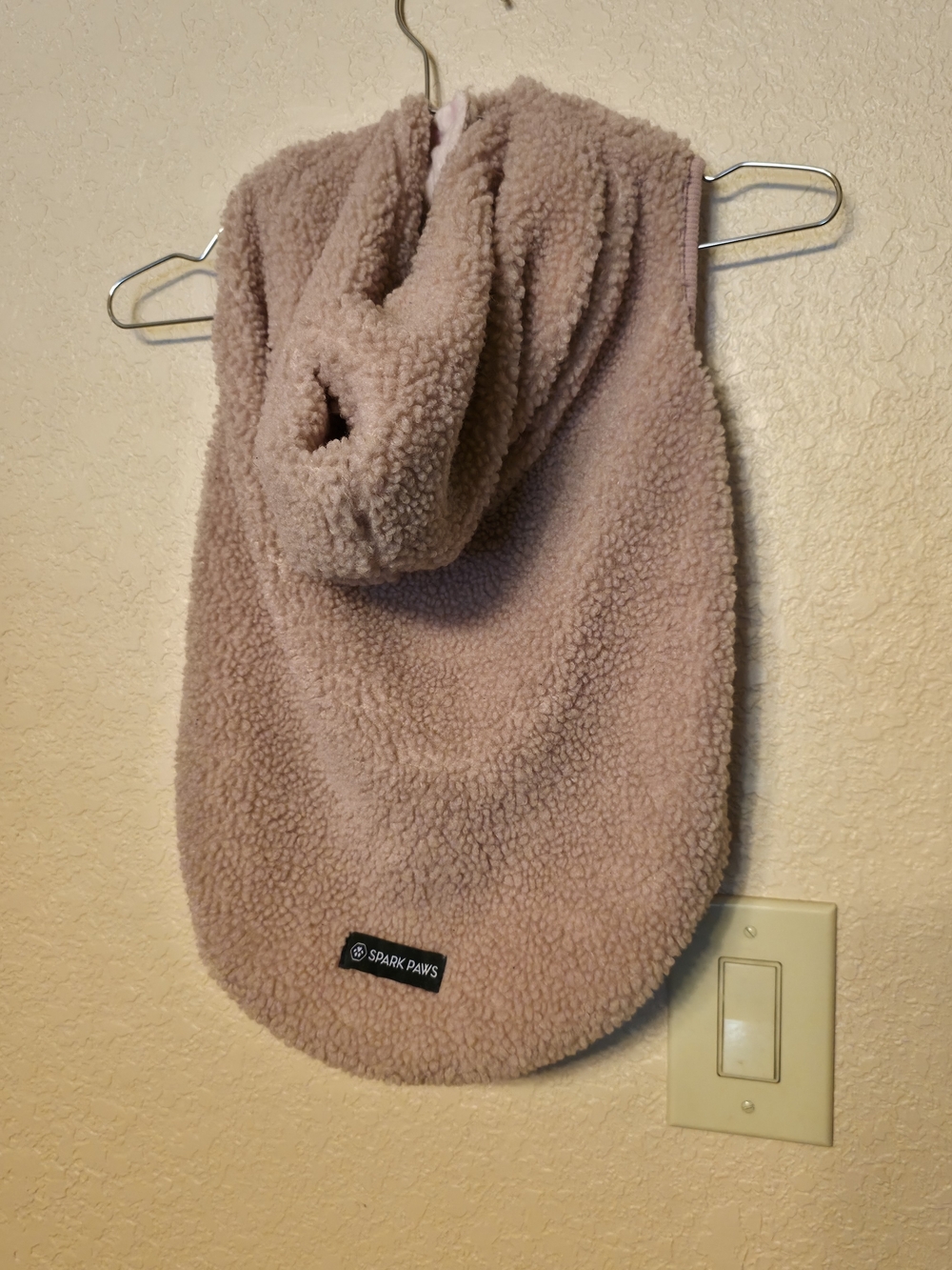 Spark Paws Cozy Sherpa Dog Hoodie - Dusty Pink